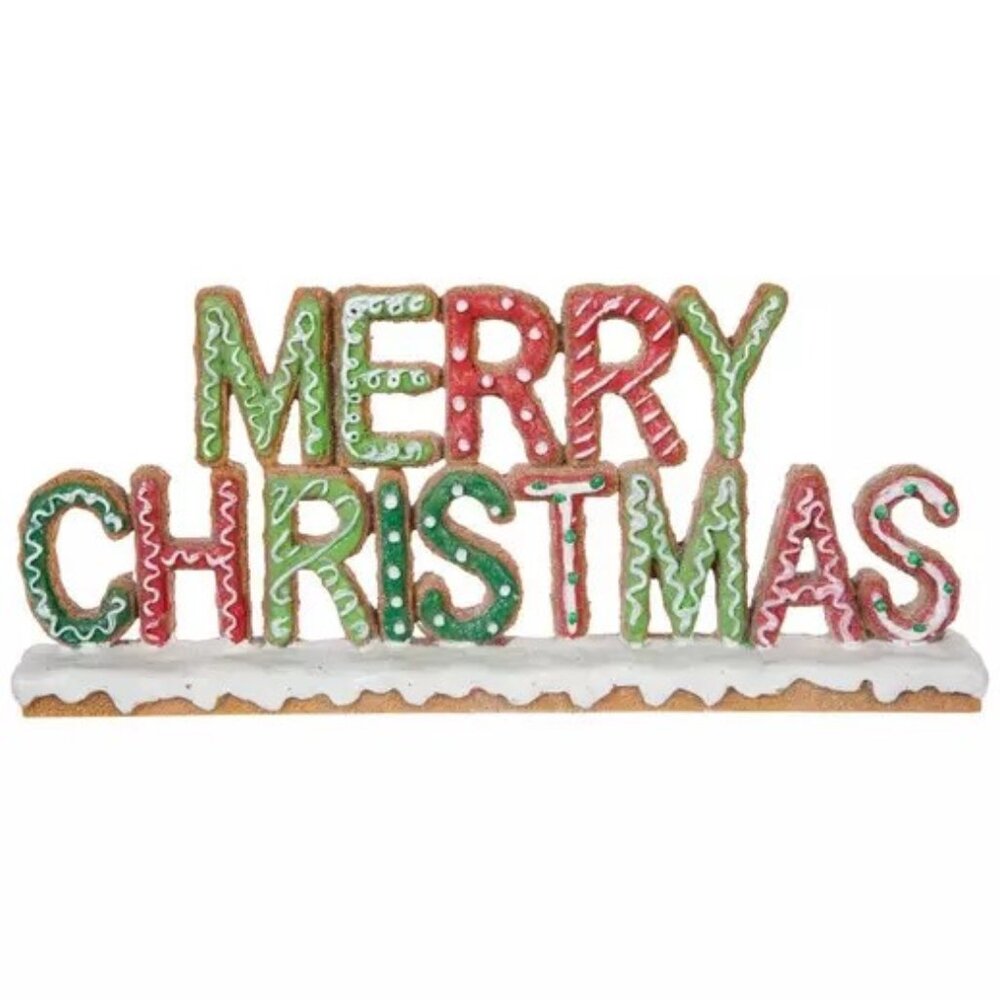 NEW - 11 Inch Merry Christmas Gingerbread Cookie Decor
